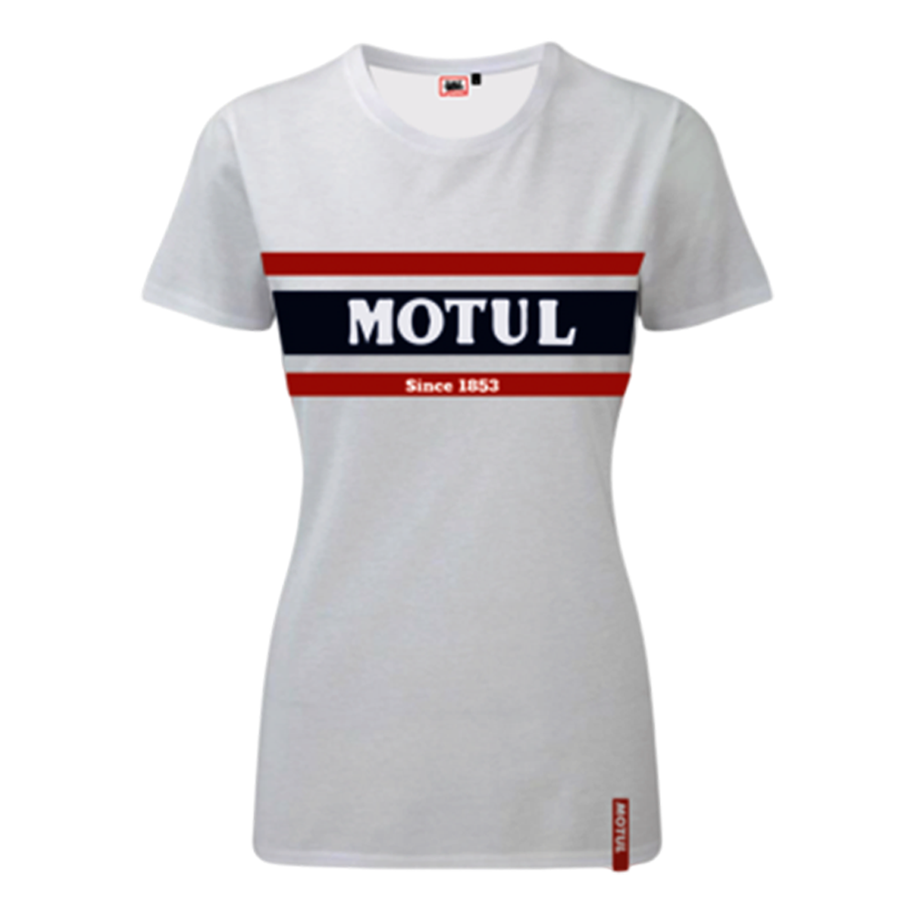 Motul - Gestreept T-Shirt wit (Dames)