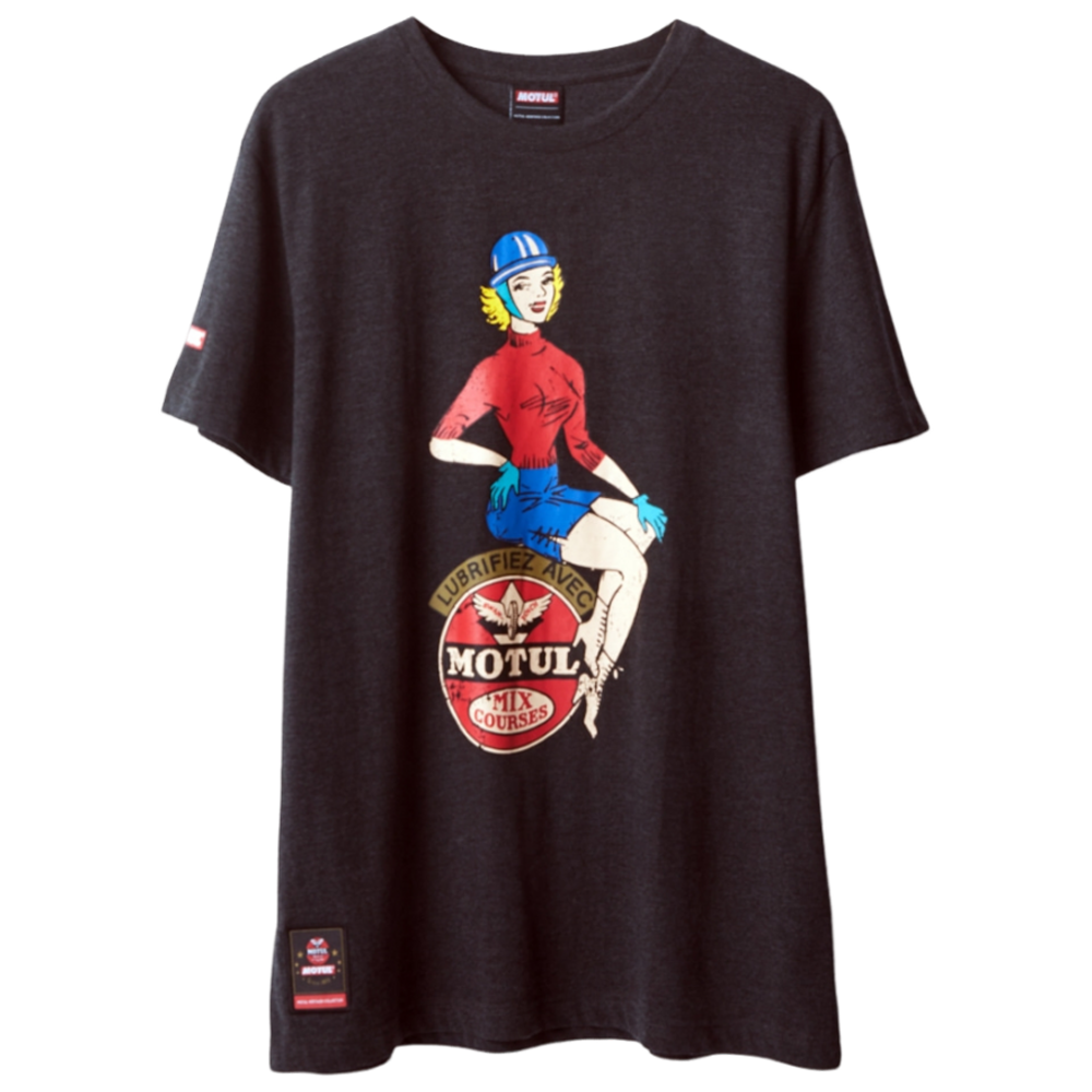 Motul - Pin-up T-shirt donkergrijs gemaleerd