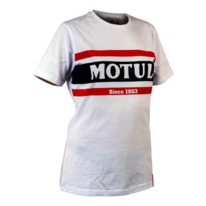 MOTUL Gestreiftes T-Shirt Weiß (Herren)